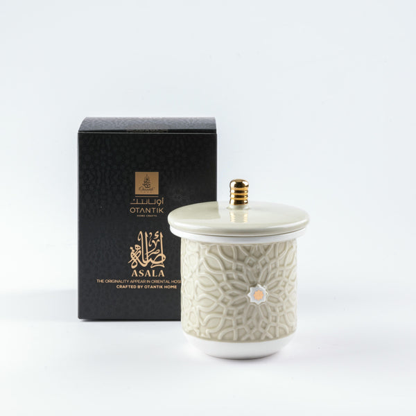 Large Scented Candle From Asalah - Beige + Gold