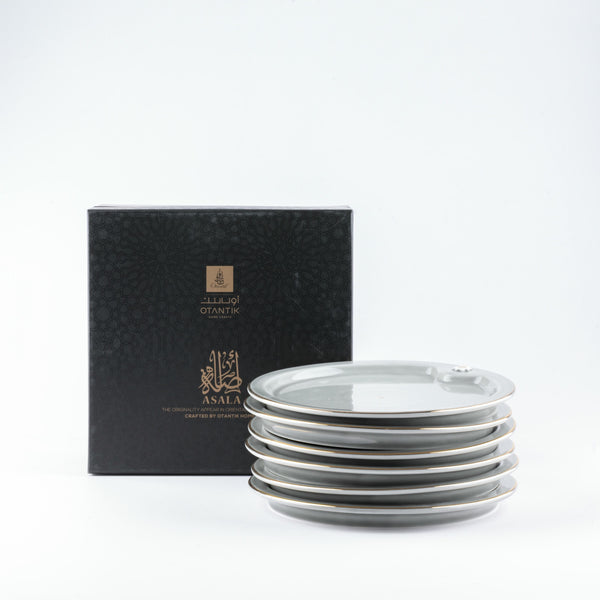 Cake Serving Plates From Asalah - Grey + Gold