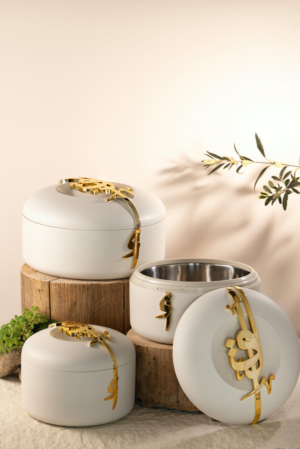 Food Warmer Set From Liqaa -  Beige + Gold