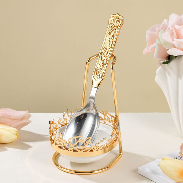 Buffet Spoon Holder From Jiwar - Gold