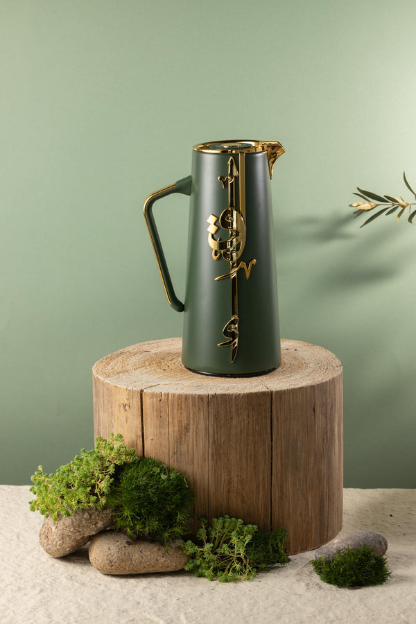 One Vacuum Flask For Tea And Coffee From Liqaa -  Olive + Gold