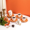 Turkish  Coffee Set 12Pcs From Zuwar - Orange