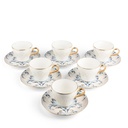 Tea Porcelain Set 12 Pcs From Harir -Blue