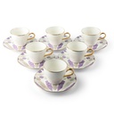 Tea Porcelain Set 12 Pcs From Amal -Purple