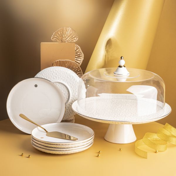 Cake  Serving Set 9Pcs From Crown - Gold