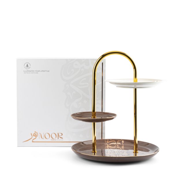 Serving Stand With 3 layers From Nour - Brown