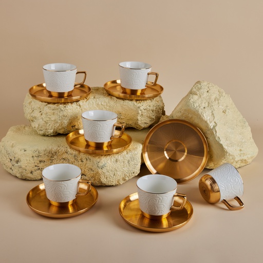 [AM1069] Tea Porcelain Set 12 Pcs From Majlis - White