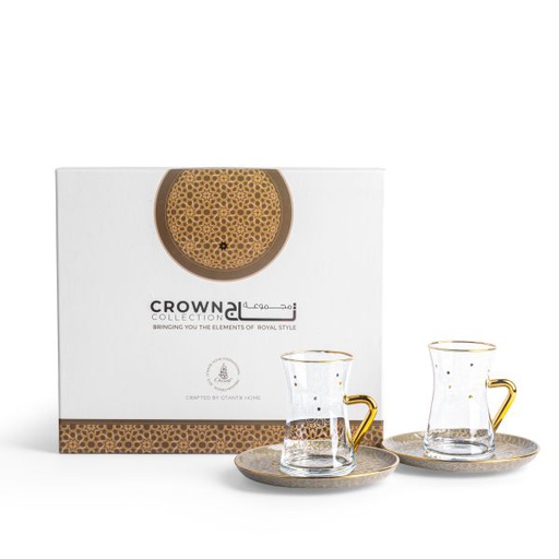 [ET2076] Tea Glass Sets From Crown - Grey