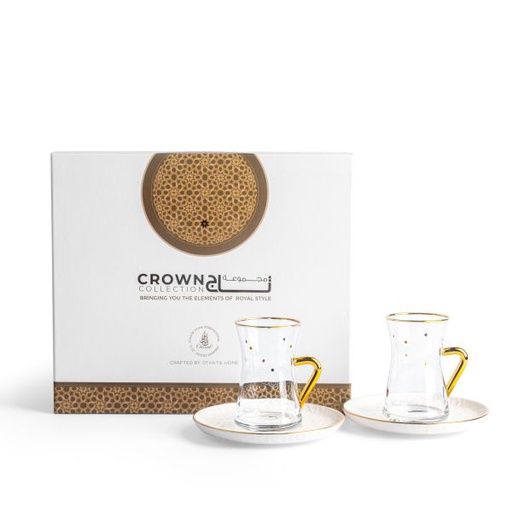 [ET2079] Tea Glass Sets From Crown - Gold