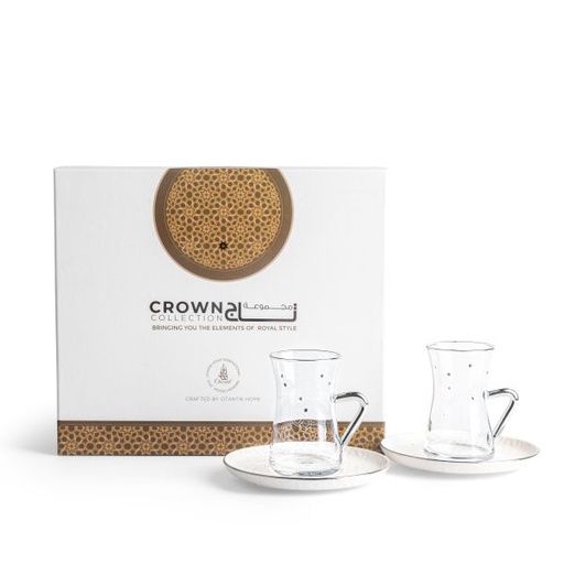 [ET2080] Tea Glass Sets From Crown - Silver
