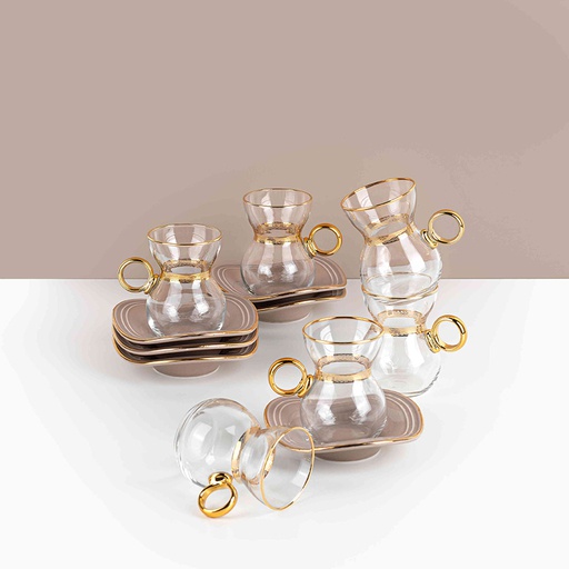 [124-ET11-COFFEE] Coffee - Tea Glass Sets From Waves