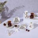 أبيض - طقم استكانات الشاي والقهوة العربية من كفتان