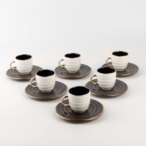 [ET1316] أسود - طقم قهوة تركية لـ 6 أشخاص من هارموني