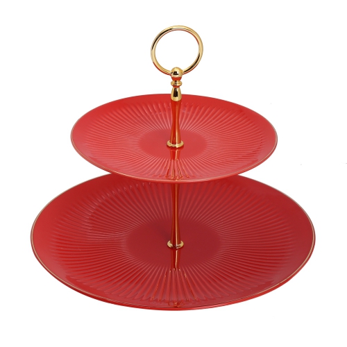[FU1038] Red - Dessert Serving Sets From Diamond Collection