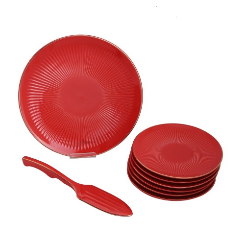 [FU1055] Red - Dessert Serving Sets From Diamond Collection