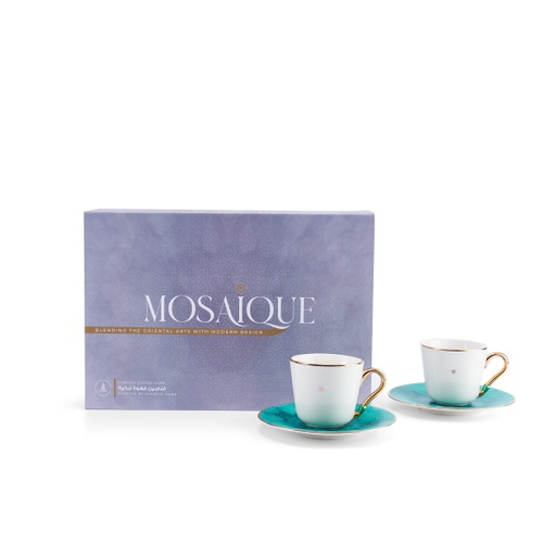 [GY1284] Turkish Coffee Set 12 Pcs From Mosaique - Green