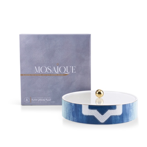 [GY1310] Large Date Bowl From Mosaique - Blue