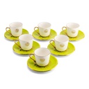 Tea Porcelain Set 12 Pcs From Zuwar -Green