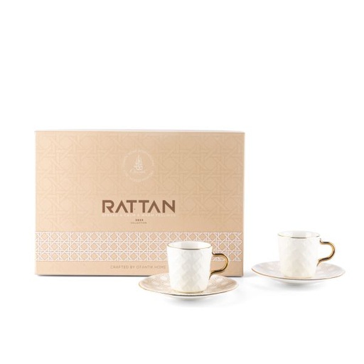 [ET1873] Turkish  Coffee Set 12Pcs From Rattan - Pearl